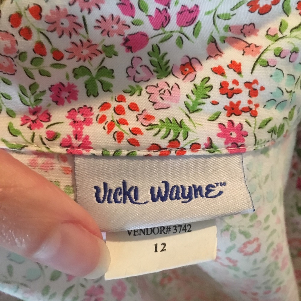 Vintage 70s OS Cotton Floral Printed Day Dress - Picture 7 of 8